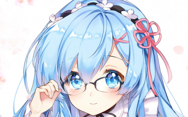 Обои картинки фото аниме, re,  zero kara hajimeru isekai seikatsu, девушка, взгляд, фон