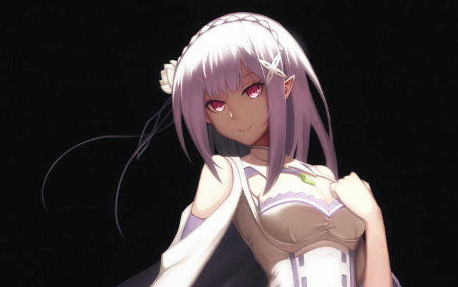 Обои картинки фото аниме, re,  zero kara hajimeru isekai seikatsu, девушка, взгляд, фон
