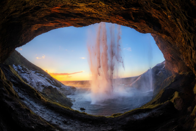 Обои картинки фото природа, водопады, лес, река, водопад