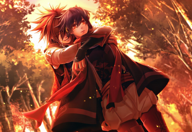 Обои картинки фото аниме, toki no kizuna, двое, парень, девушка