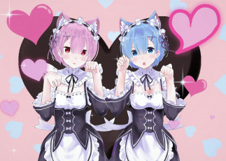 Картинка аниме re +zero+kara+hajimeru+isekai+seikatsu девушки