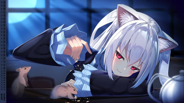 Картинка календари аниме девушка существо мышь