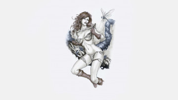 Картинка рисованное комиксы фон девушка стрекоза взгляд