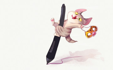 Картинка рисованное животные +коты шалунишка маска котёнок арт виктория кошелева детская минимализм