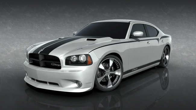Обои картинки фото автомобили, 3д, додж, белый