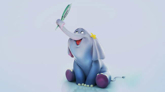 Обои картинки фото рисованное, животные,  слоны, детская, слоник, арт, mariano, tazzioli, little, elephant, настроение, зеркальце