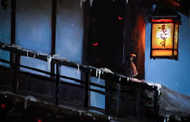 Обои картинки фото аниме, touhou, ночь, дом