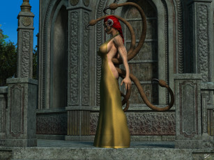 Картинка 3д+графика существа+ creatures девушка взгляд фон