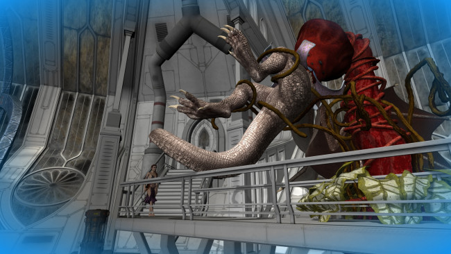 Обои картинки фото 3д графика, фантазия , fantasy, девушка, взгляд, фон