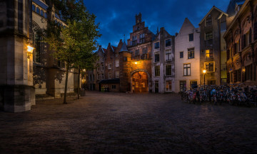 Картинка города -+огни+ночного+города улица дома вечер