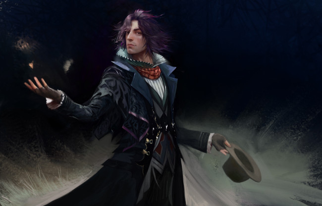 Обои картинки фото final fantasy xv, видео игры, мужчина, фон, взгляд, цилиндр