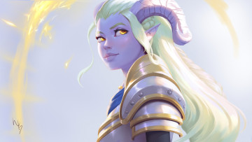Картинка видео+игры world+of+warcraft девушка рога доспехи