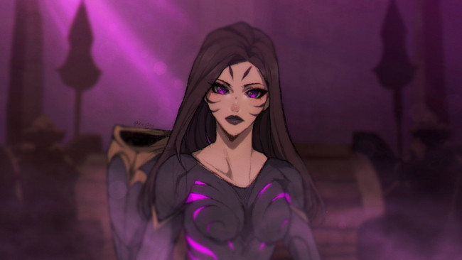 Обои картинки фото видео игры, league of legends, kaisa, девушка, туман