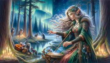 Картинка фэнтези эльфы нейросети графика нейроарт ai art нейронные сети рисунки нейро искусство нейрографика graphics neuroart neural networks drawings neuro neurography