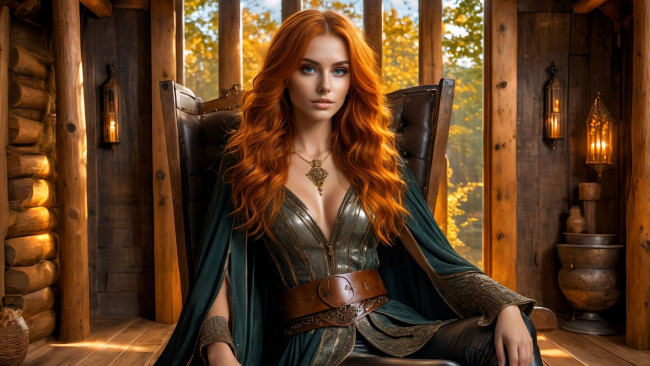 Обои картинки фото 3д графика, люди , people, рыжие, волосы