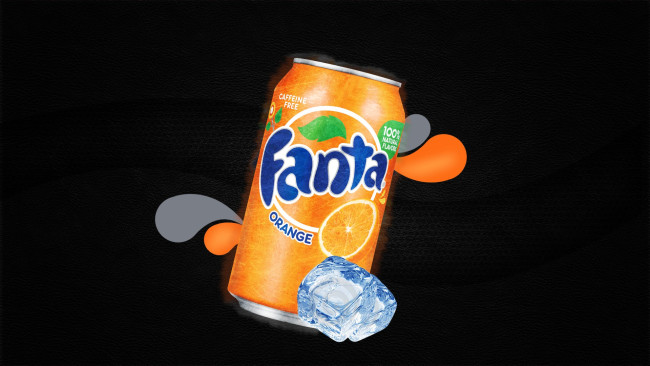 Обои картинки фото бренды, fanta, фанта, банка, лед
