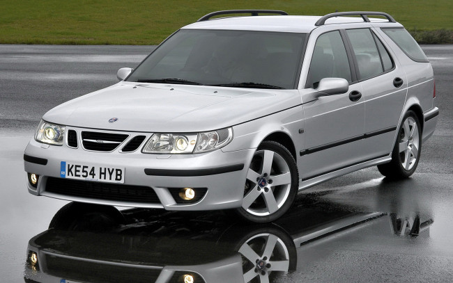 Обои картинки фото saab, wagon, aero, uk, spec, автомобили
