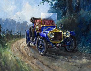 Картинка рисованные alan fearnley ретро машины minerva