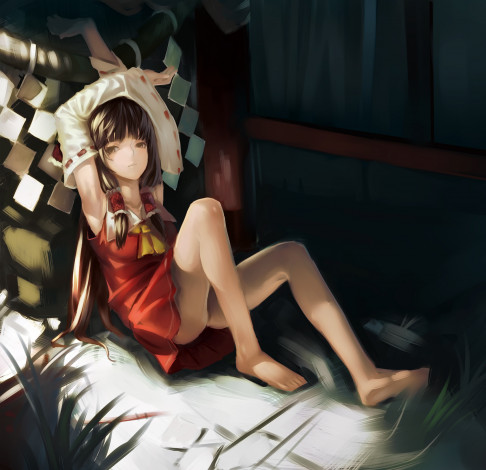 Обои картинки фото hakurei, reimu, аниме, touhou