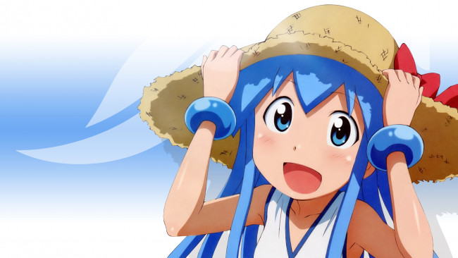 Обои картинки фото аниме, shinryaku, ika, musume, девушка