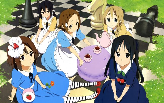 Обои картинки фото аниме, on, k-on