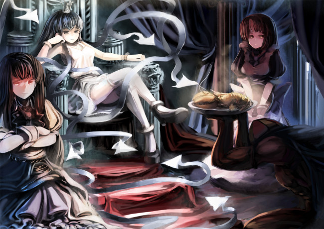 Обои картинки фото аниме, shinryaku, ika, musume, aizawa, chizuru, eiko