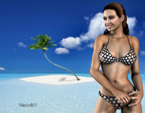 Картинка 3д графика people люди пляж девушка