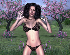 Картинка 3д графика people люди природа девушка