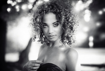 Картинка -Unsort+Черно-белые+обои девушки unsort Черно белые обои кудряшки