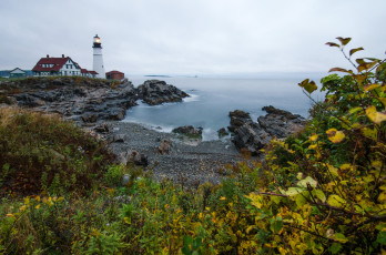 Картинка природа маяки побережье океан америка