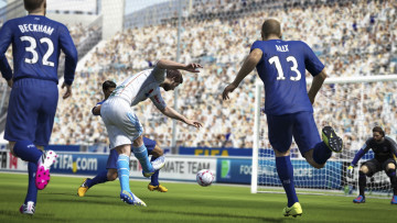 Картинка видео игры fifa 14 мяч игроки