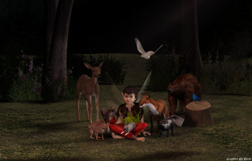 Картинка 3д графика elves эльфы животные