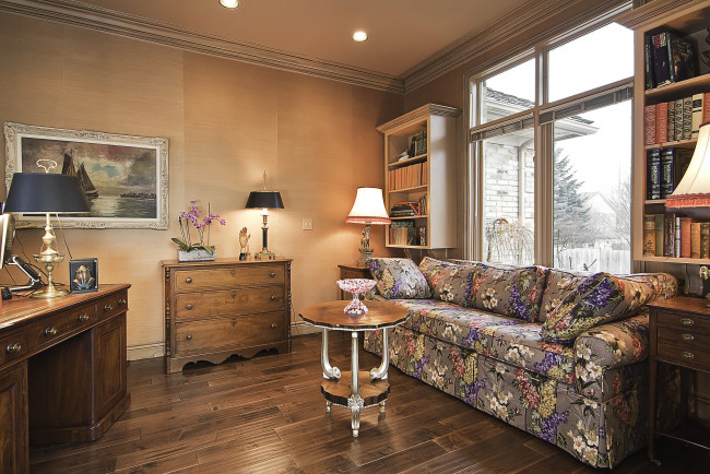 Обои картинки фото интерьер, кабинет, библиотека, офис, книги, лампа, стол, диван