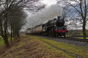 Картинка техника паровозы паровоз рельсы дорога железная состав