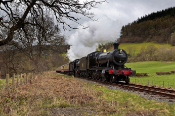 Картинка техника паровозы состав паровоз дорога железная рельсы