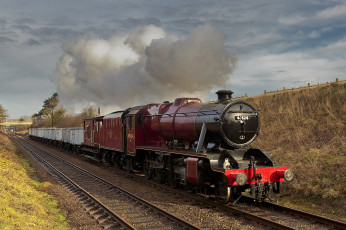 Картинка техника паровозы состав паровоз рельсы дорога железная