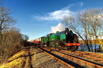 Картинка техника паровозы состав железная дорога рельсы паровоз