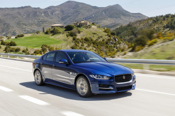 Картинка автомобили jaguar 2015г синий xe r sport