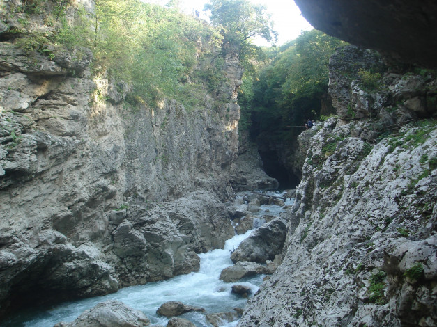 Обои картинки фото река белая, природа, вода, кавказ