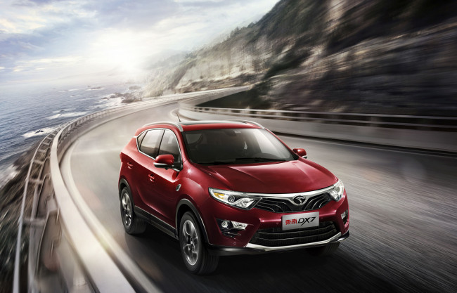 Обои картинки фото автомобили, soueast, красный, 2015г, dx7