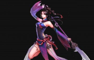 Картинка фэнтези девушки лицо девушка оружие фон поза взгляд аниме арт