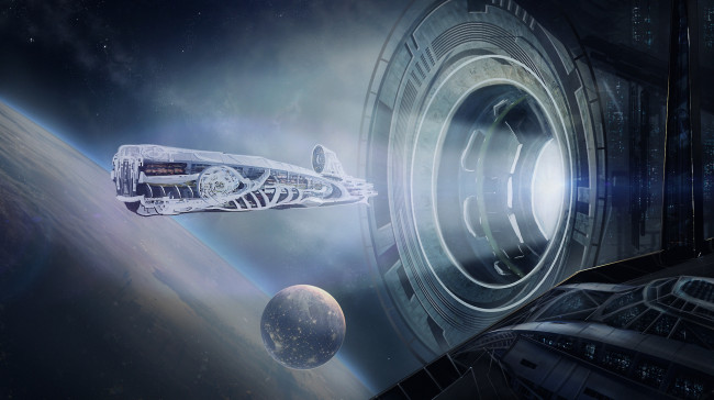Обои картинки фото фэнтези, космические корабли,  звездолеты,  станции, spaceship, space, station, орбита, планета, станция, корабль, космос