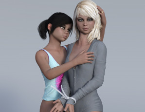 Картинка 3д+графика люди+ people взгляд девушки фон