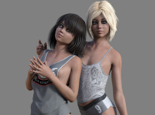 Картинка 3д+графика люди+ people девушки взгляд фон