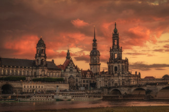 Картинка dresden города дрезден+ германия рассвет
