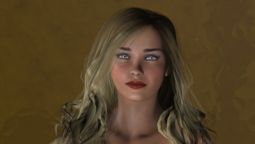 Картинка 3д+графика портрет+ portraits фон взгляд девушка