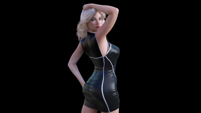 Обои картинки фото 3д графика, люди , people, фон, взгляд, девушка