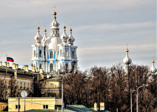 Картинка города -+православные+церкви +монастыри здание город церковь православный+храм cмольный+воскресения+христова+собор левый+берег+невы cанкт-петербург