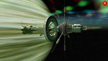 Картинка 3д+графика космические+корабли +звездолеты+ spaceships +starships the uss boreas near gasplanet аппарат полёт космос
