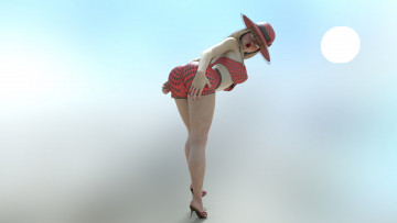 Картинка 3д+графика люди+ people девушка взгляд фон